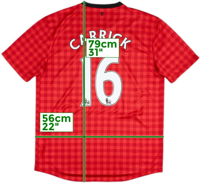 2012-13 Manchester United Home Shirt Carrick #16 - 7/10 - (L)