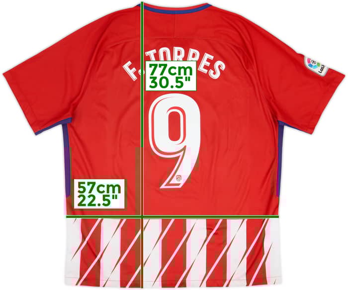 2017-18 Atletico Madrid Home Shirt F.Torres #9 - 6/10 - (XL)