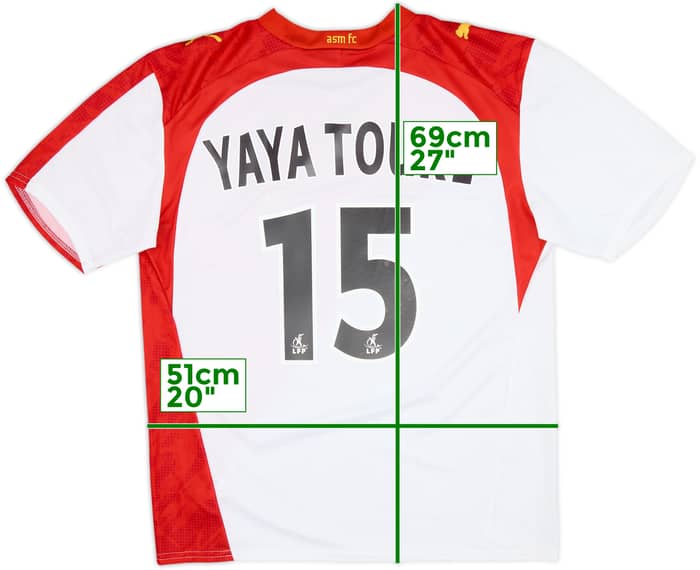 2006-07 Monaco Home Shirt Yaya Toure #15 - 7/10 - (XL.Boys)