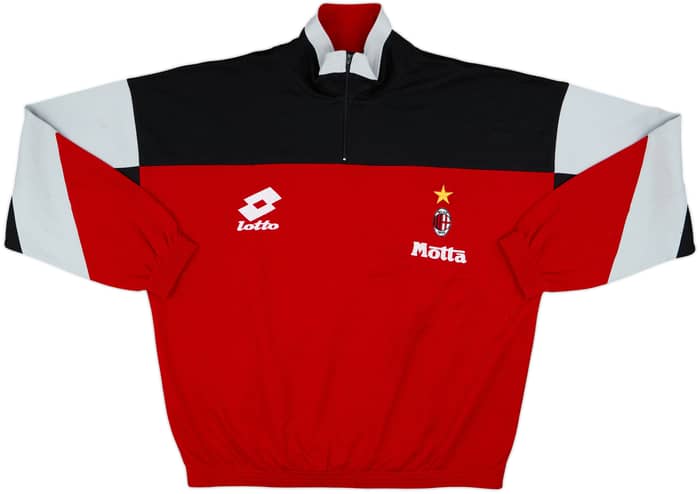 1993-94 AC Milan Lotto 1/4 Zip Track Jacket - 8/10 - (XL)