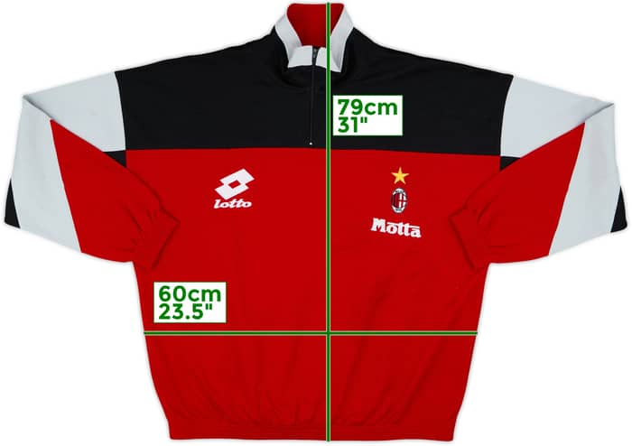 1993-94 AC Milan Lotto 1/4 Zip Track Jacket - 8/10 - (XL)