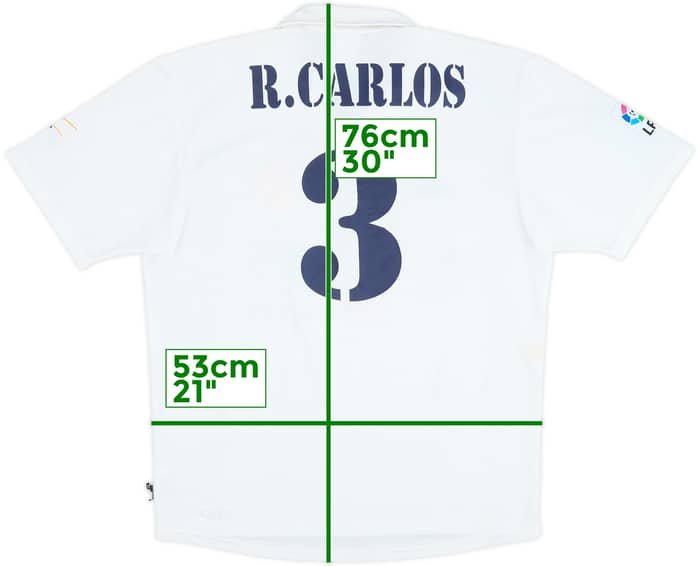 2002-03 Real Madrid Centenary Home Shirt R.Carlos #3 - 5/10 - (M)