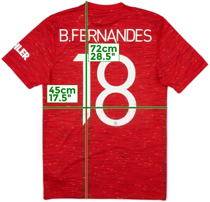 2020-21 Manchester United Home Shirt B.Fernandes #18 - 9/10 - (S)