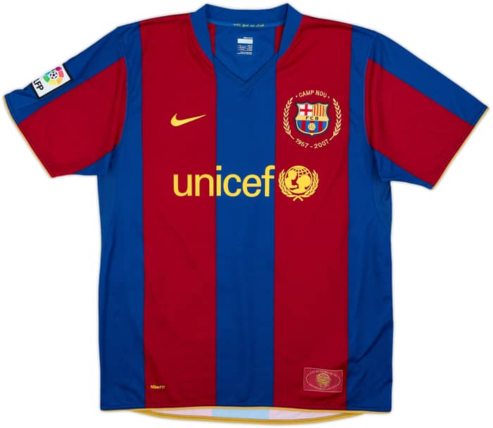 2007-08 Barcelona Home Shirt Ronaldinho #10 - 9/10 - (L)