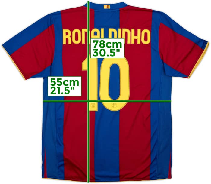 2007-08 Barcelona Home Shirt Ronaldinho #10 - 9/10 - (L)