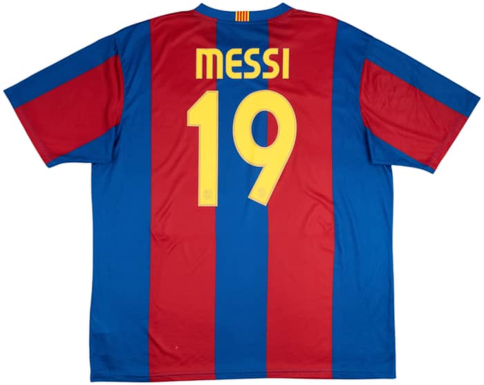 2007-08 Barcelona Basic Home Shirt Messi #19 - 5/10 - (XXL)
