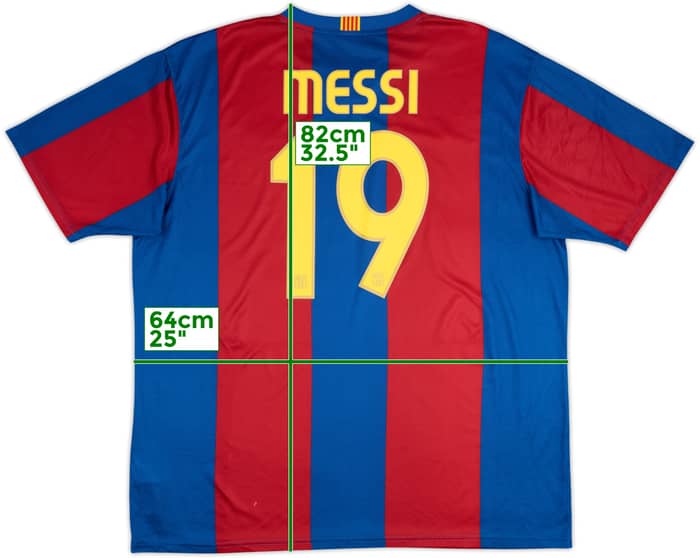 2007-08 Barcelona Basic Home Shirt Messi #19 - 5/10 - (XXL)