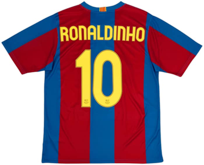 2007-08 Barcelona Basic Home Shirt Ronaldinho #10 - 6/10 - (M)