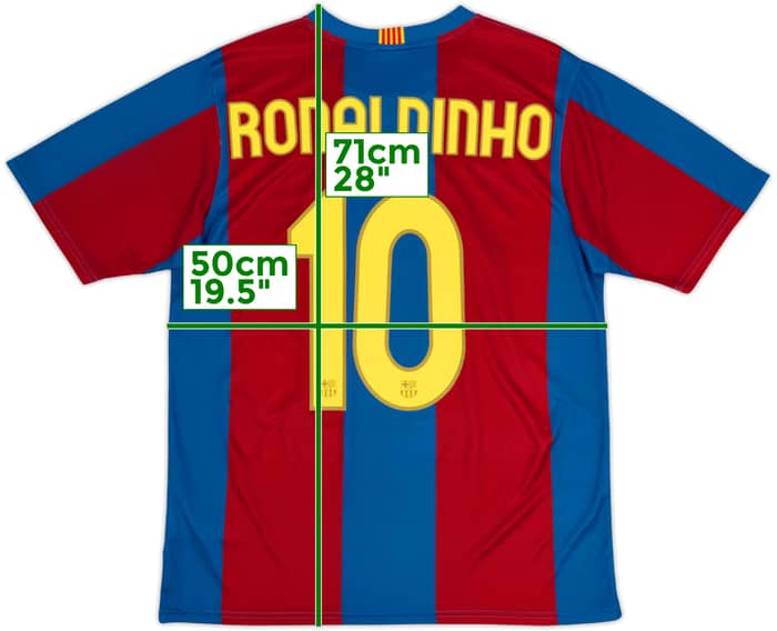 2007-08 Barcelona Basic Home Shirt Ronaldinho #10 - 6/10 - (M)