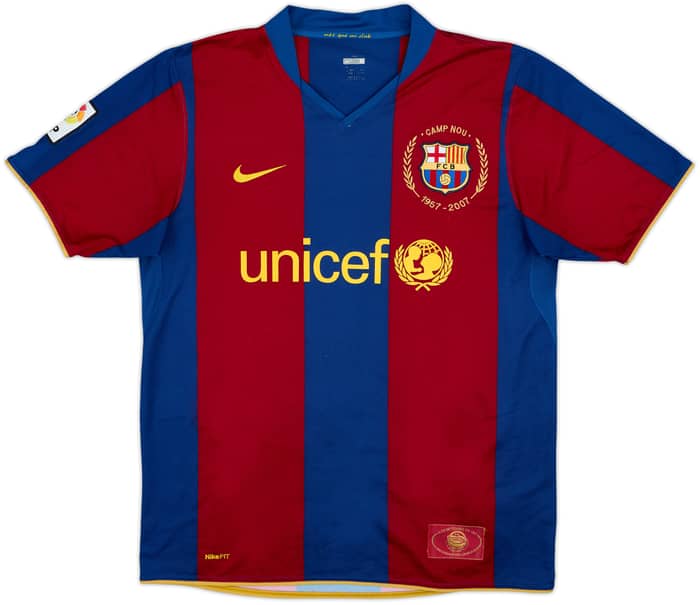 2007-08 Barcelona Home Shirt Ronaldinho #10 - 7/10 - (M)