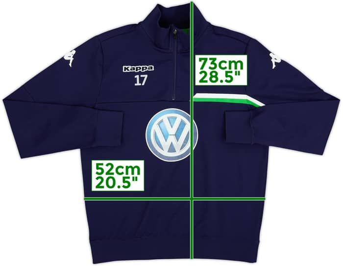 2013-14 Wolfsburg Player Issue Kappa 1/4 Zip Drill Top #17 - 6/10 - (L)