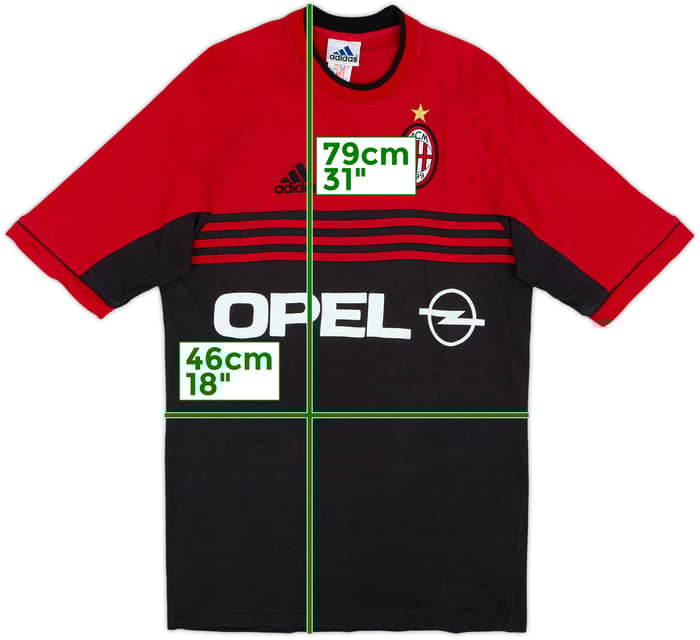 1998-00 AC Milan adidas Cotton Tee - 8/10 - (S)
