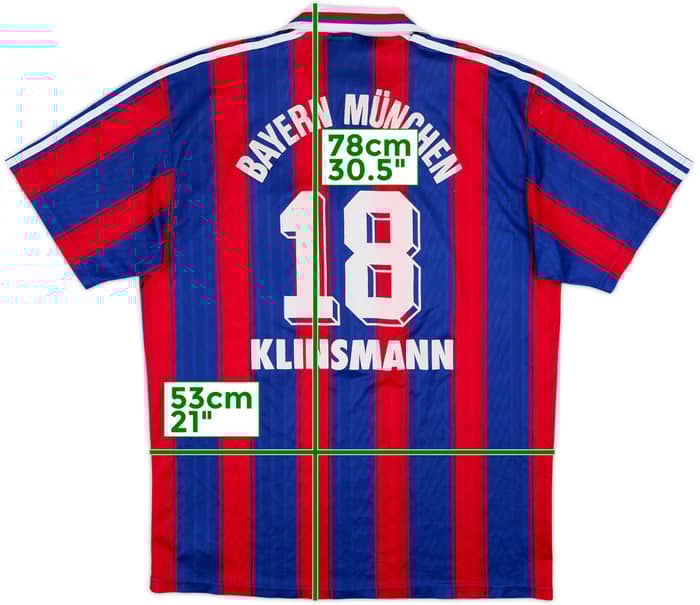 1995-97 Bayern Munich Home Shirt Klinsmann #18 - 7/10 - (L)