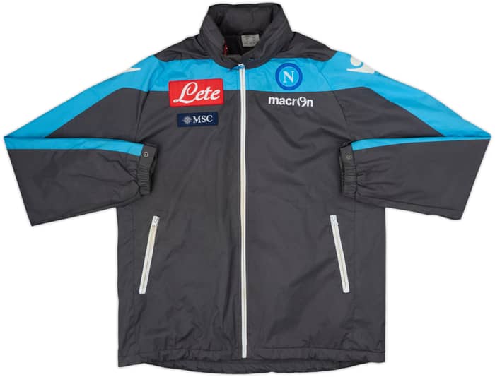 2013-14 Napoli Macron Hooded Rain Jacket - 6/10 - (L)