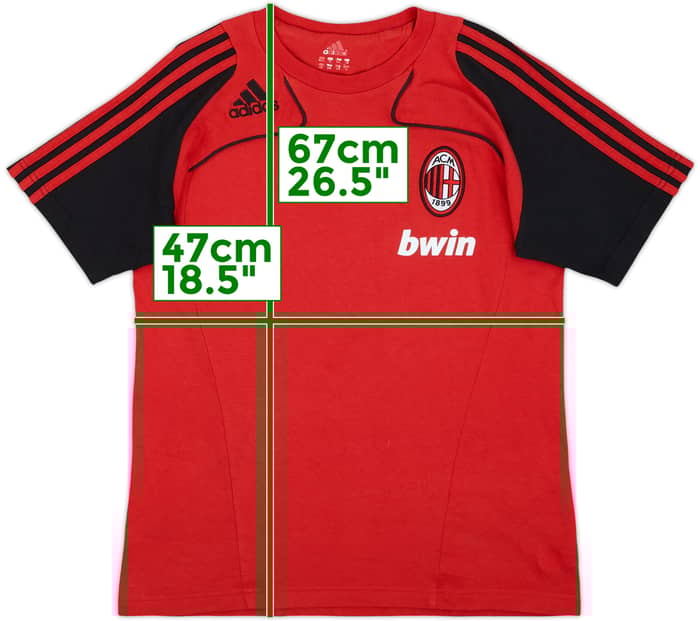 2008-09 AC Milan adidas Cotton Tee - 7/10 - (XL.Boys)