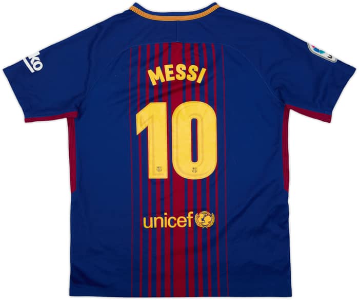 2017-18 Barcelona Home Shirt Messi #10 - 7/10 - (XL.Boys)