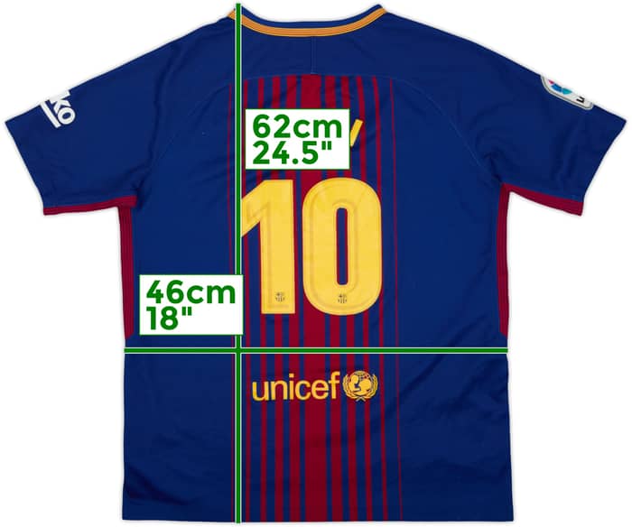 2017-18 Barcelona Home Shirt Messi #10 - 7/10 - (XL.Boys)