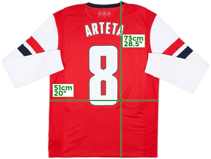 2012-14 Arsenal Home L/S Shirt Arteta #8 - 8/10 - (M)