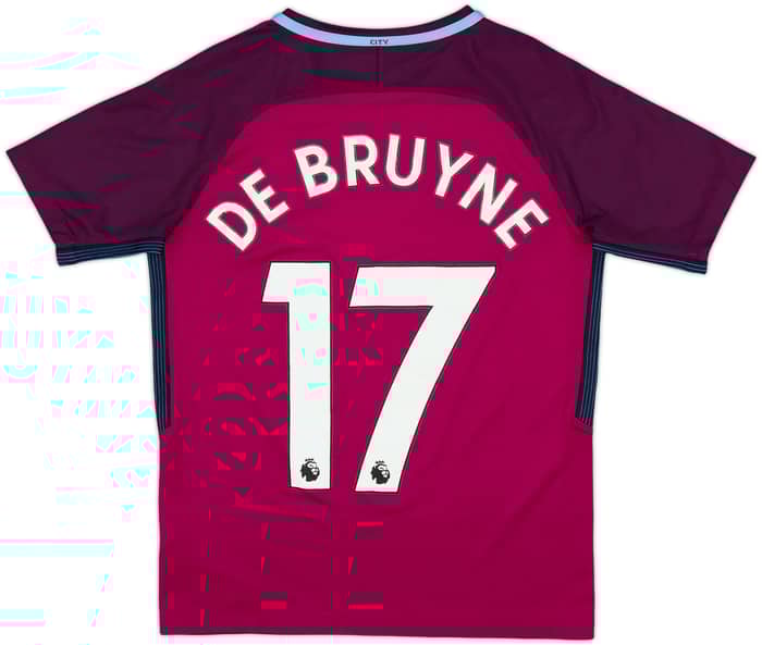 2017-18 Manchester City Away Shirt De Bruyne #17 - 8/10 - (L.Boys)