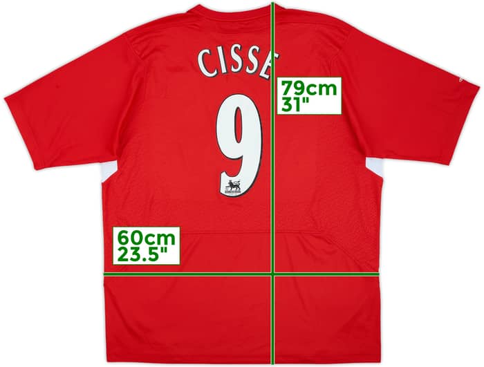 2004-06 Liverpool Home Shirt Cisse #9 - 4/10 - (XL)