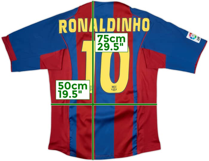 2004-05 Barcelona Home Shirt Ronaldinho #10 - 9/10 - (M)