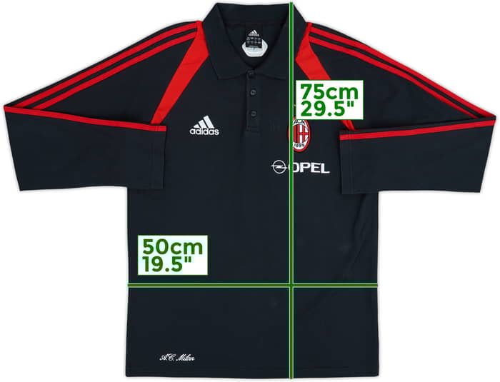 2004-05 AC Milan adidas Polo L/S Shirt - 6/10 - (M)