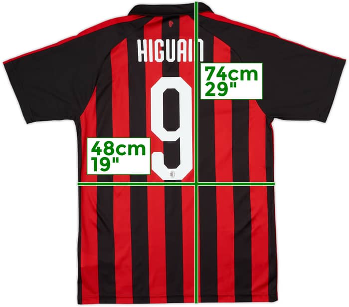2018-19 AC Milan Home Shirt Higuain #9 - 10/10 - (M)