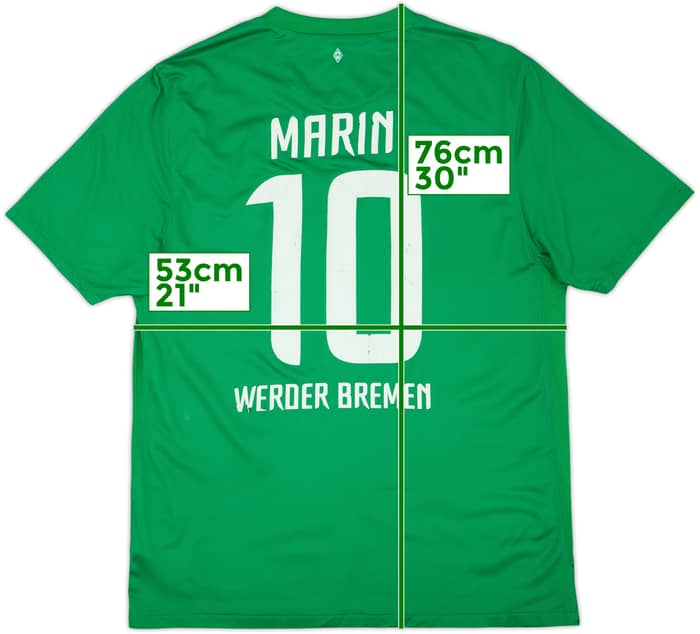 2011-12 Werder Bremen Home Shirt Marin #10 - 6/10 - (L)