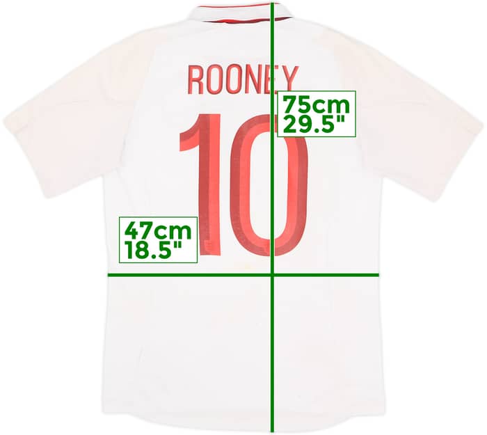 2012-13 Inglaterra Camiseta Local Rooney #10 - 5/10 - (S)
