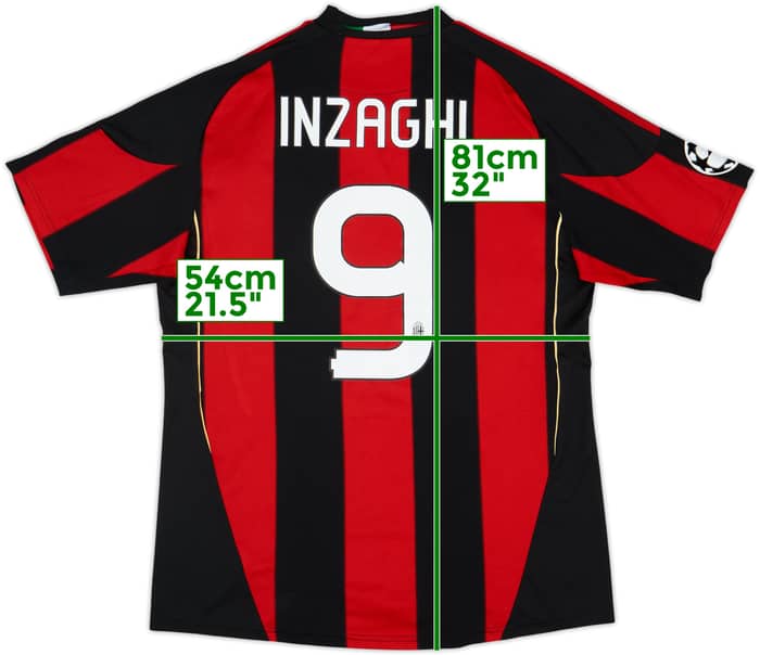 2010-11 AC Milan Home Shirt Inzaghi #9 - 8/10 - (L)