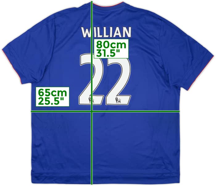 2015-16 Chelsea Home Shirt Willian #22 - 6/10 - (XXL)