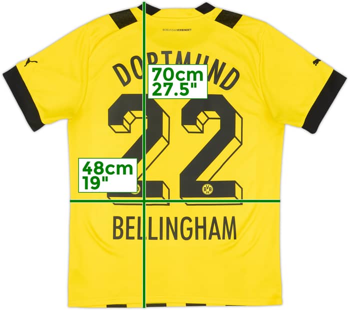 2022-23 Borussia Dortmund Home Shirt Bellingham #22 - 8/10 - (M)