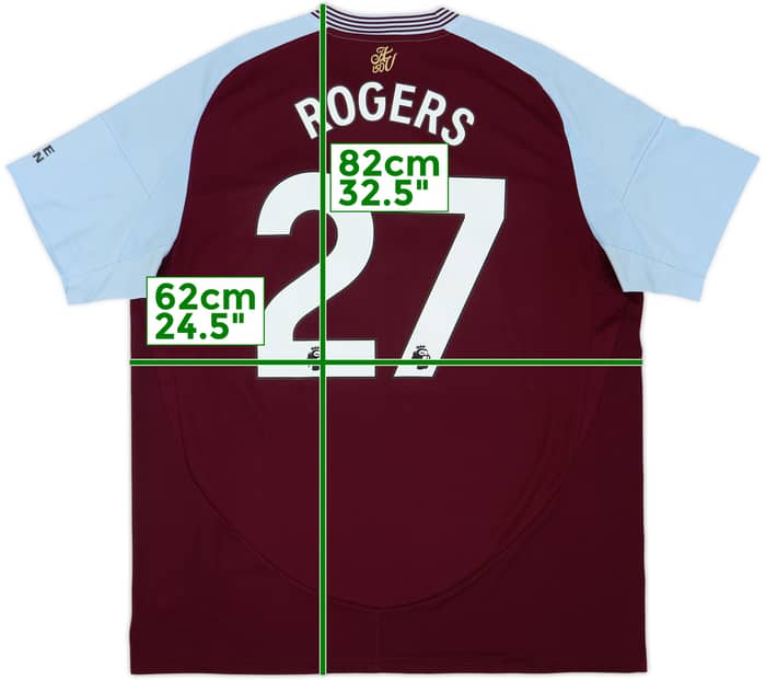 2024-25 Aston Villa Home Shirt M.Rogers #27 - 8/10 - (XXL)