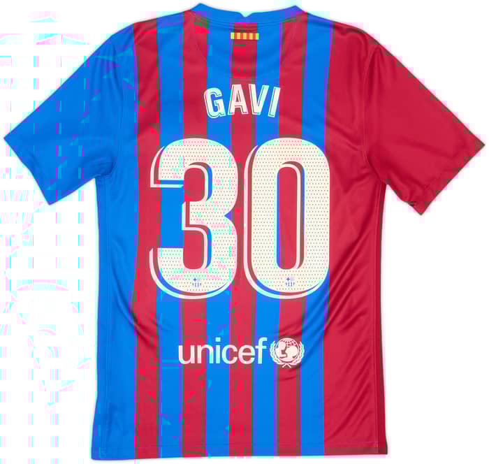 2021-22 Barcelona Home Shirt Gavi #30 - 8/10 - (S)