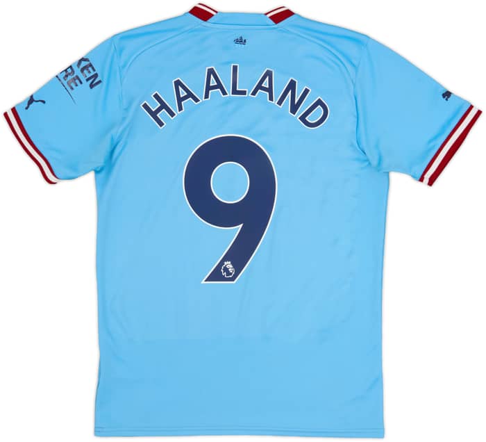 2022-23 Manchester City Home Shirt Haaland #9 - 6/10 - (S)