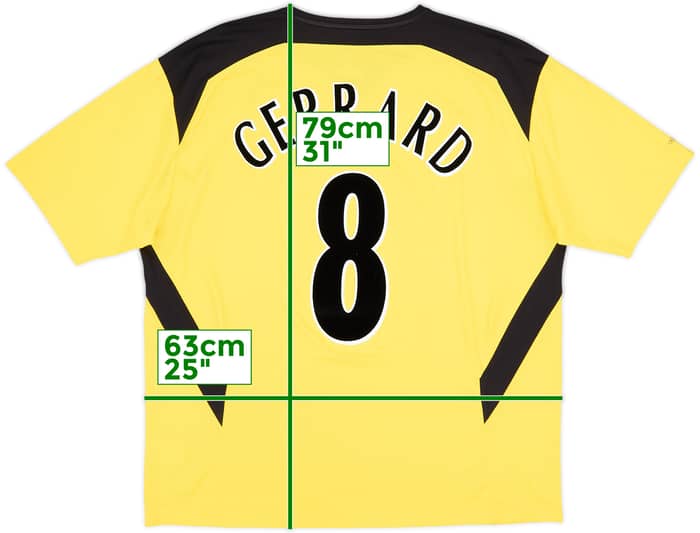 2004-06 Liverpool Away Shirt Gerrard #8 - 8/10 - (XL)