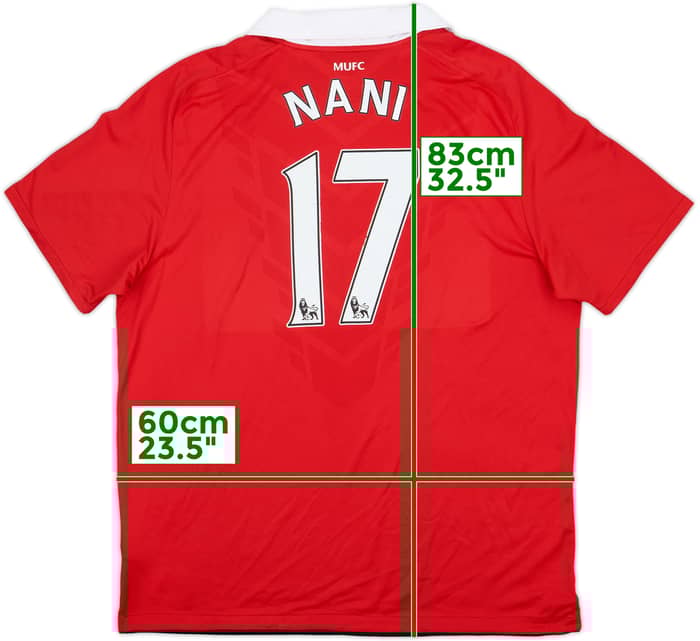 2010-11 Manchester United Home Shirt Nani #17 - 5/10 - (XL)