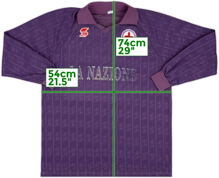 1989-90 Fiorentina Home L/S Shirt #13 - 4/10 - (M)