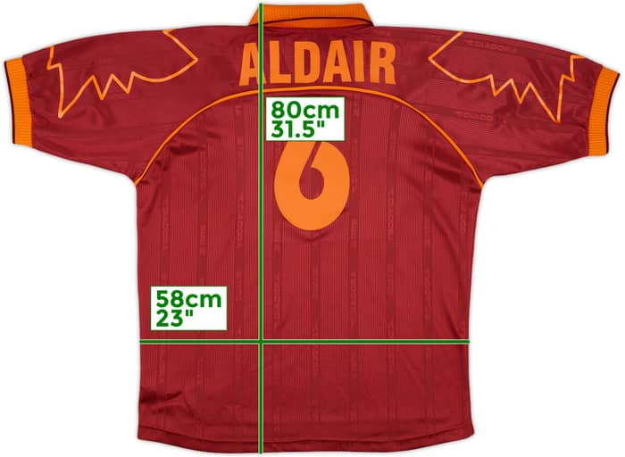 1999-00 Roma Home Shirt Aldair #6 - 7/10 - (XXL)