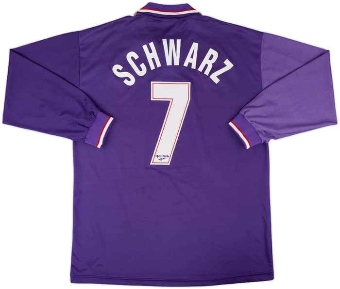 1995-96 Fiorentina Home L/S Shirt Schwarz #7 - 8/10 - (L)