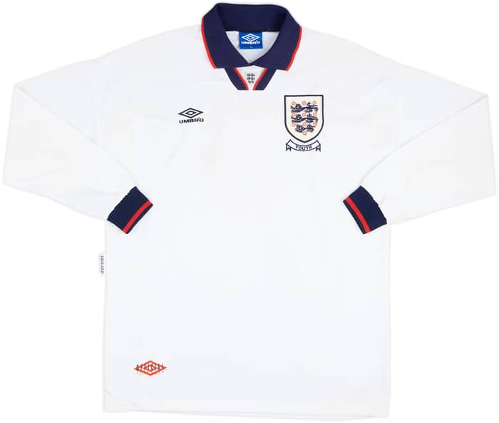 1993-94 England Youth Match Issue Home L/S Shirt #3