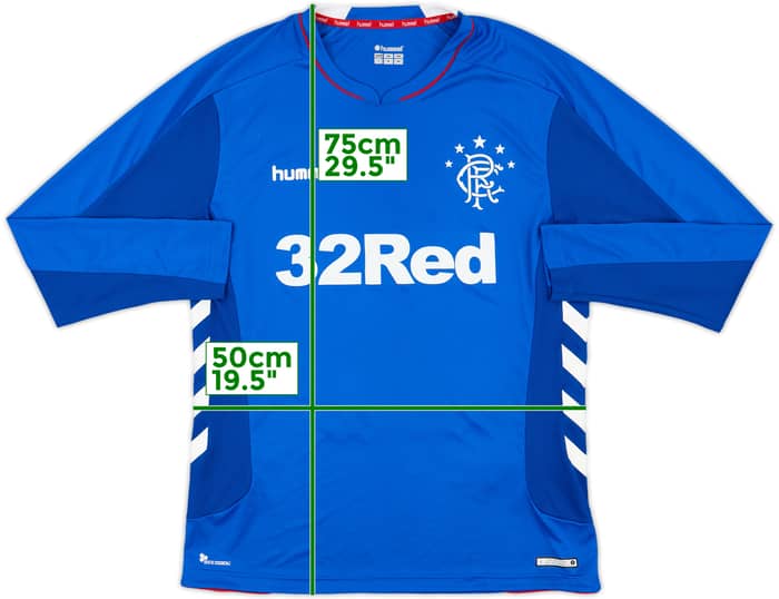 2018-19 Rangers Home L/S Shirt - 10/10 - (L)