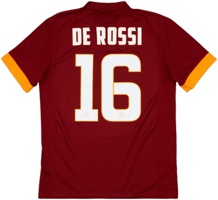 2014-15 Roma Home Shirt De Rossi #16 - 8/10 - (M)
