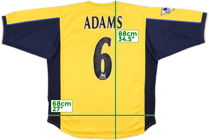 1999-01 Arsenal Away Shirt Adams #6 - 7/10 - (XL)