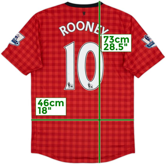 2012-13 Manchester United Home Shirt Rooney #10 - 6/10 - (S)