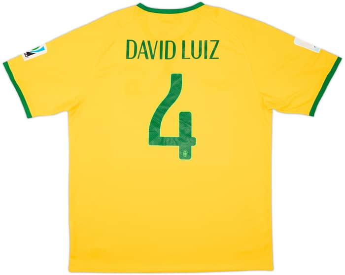 2014-15 Brazil Home Shirt David Luiz #4 - 8/10 - (XL)