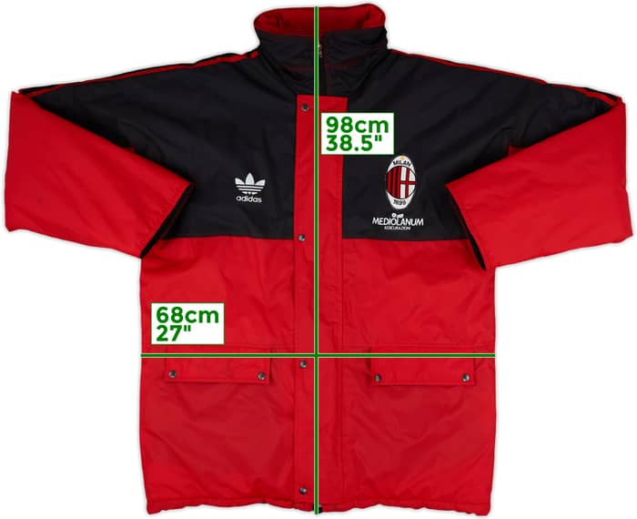 1990-92 AC Milan adidas Padded Bench Coat - 8/10 - (XXL)