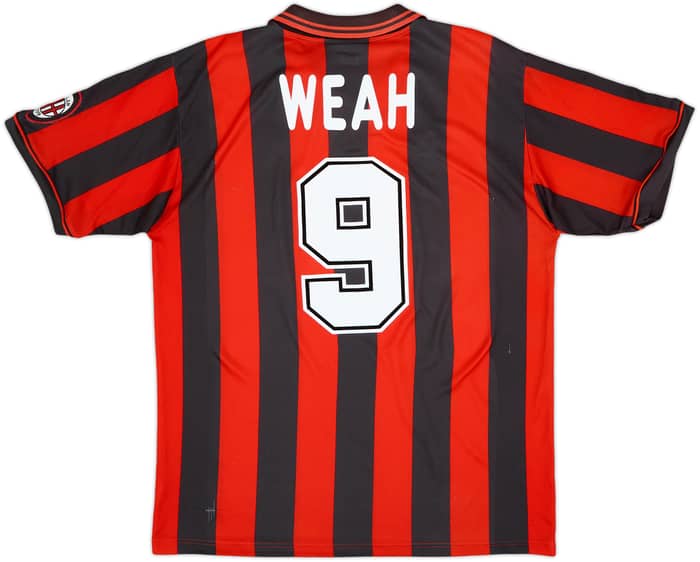 1995-96 AC Milan Home Shirt Weah #9 - 9/10 - (L)