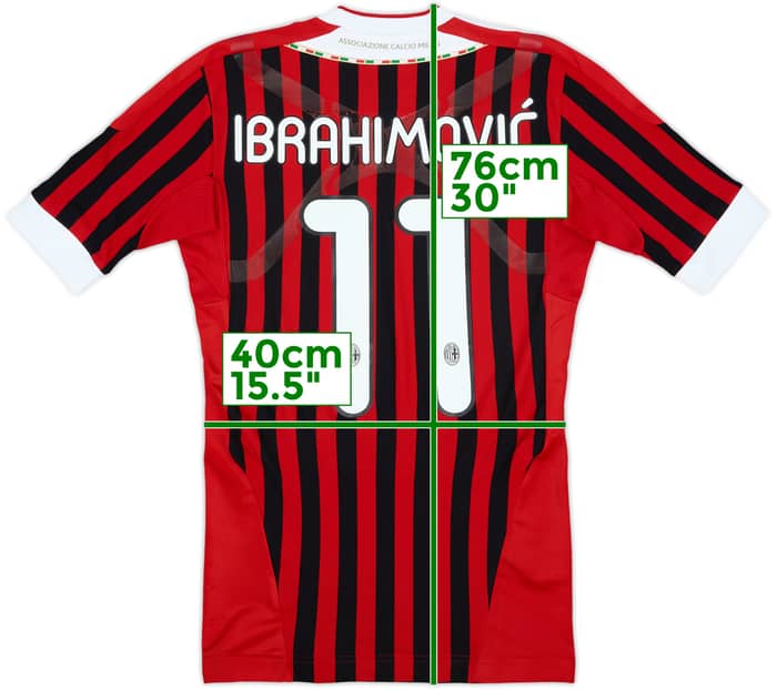 2011-12 AC Milan Player Issue Home Shirt Ibrahimovic #11 - 7/10 - (M)