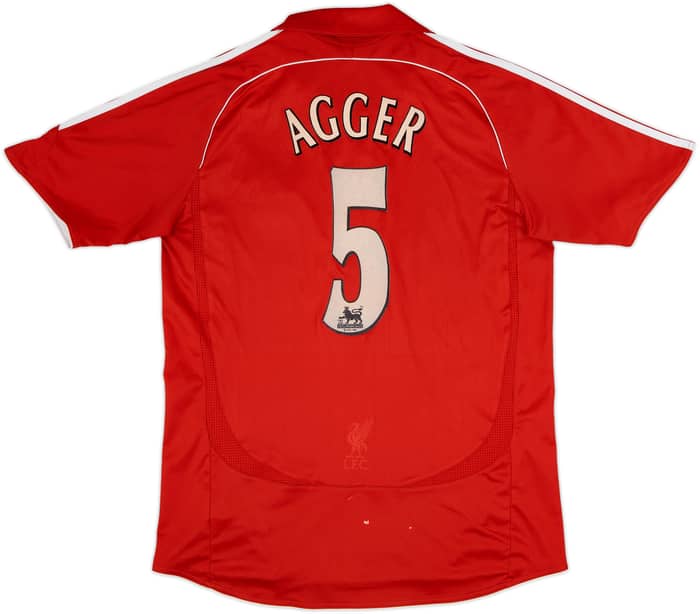 2006-08 Liverpool Home Shirt Agger #5 - 6/10 - (M)